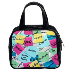 Stickies Post It List Business Classic Handbags (2 Sides) by Celenk