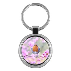 Spring Bird Bird Spring Robin Key Chains (round)  by Celenk