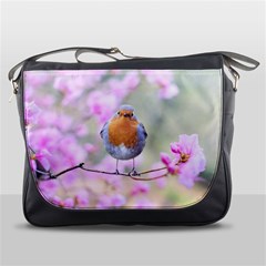 Spring Bird Bird Spring Robin Messenger Bags by Celenk