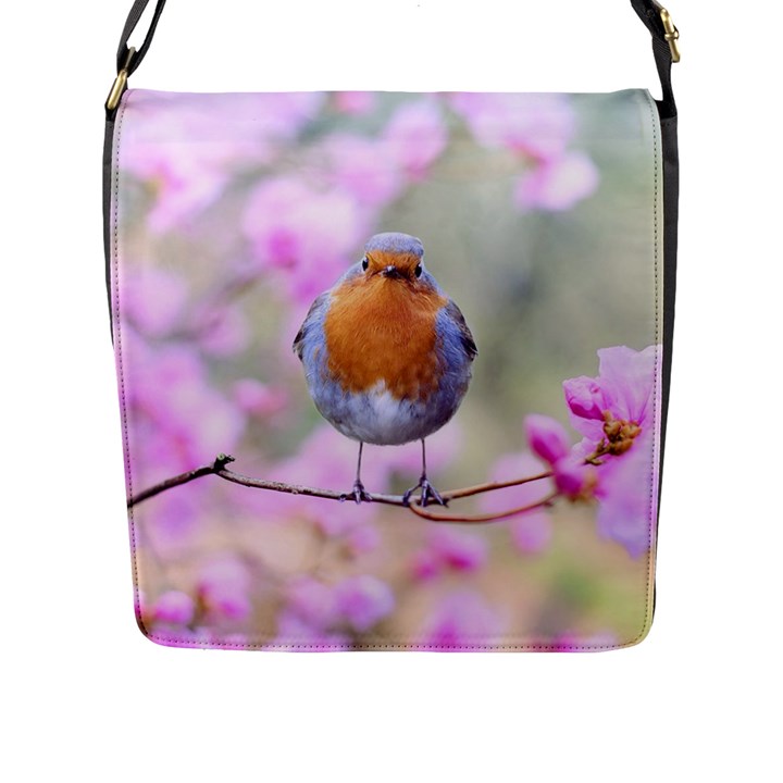 Spring Bird Bird Spring Robin Flap Messenger Bag (L) 