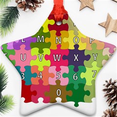 Puzzle Part Letters Abc Education Ornament (Star)