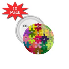 Puzzle Part Letters Abc Education 1 75  Buttons (10 Pack) by Celenk