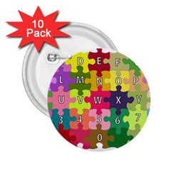 Puzzle Part Letters Abc Education 2.25  Buttons (10 pack) 