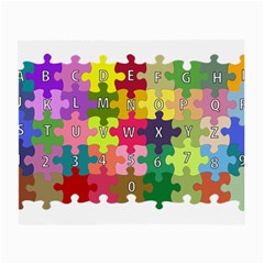 Puzzle Part Letters Abc Education Small Glasses Cloth by Celenk