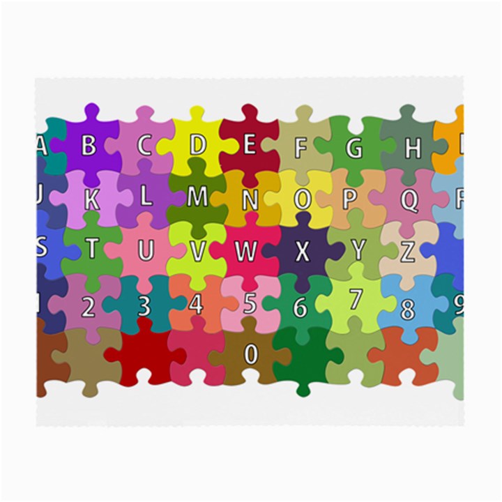 Puzzle Part Letters Abc Education Small Glasses Cloth