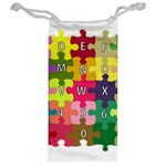 Puzzle Part Letters Abc Education Jewelry Bag Back