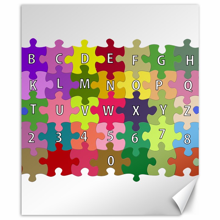 Puzzle Part Letters Abc Education Canvas 8  x 10 