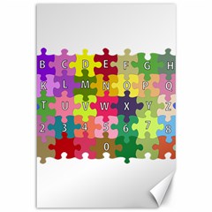 Puzzle Part Letters Abc Education Canvas 12  X 18   by Celenk