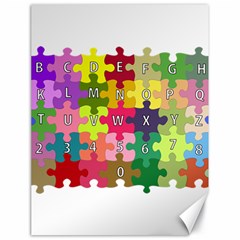 Puzzle Part Letters Abc Education Canvas 18  X 24   by Celenk