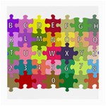 Puzzle Part Letters Abc Education Medium Glasses Cloth Front