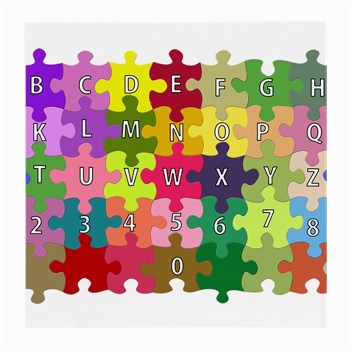 Puzzle Part Letters Abc Education Medium Glasses Cloth