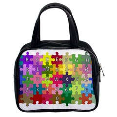 Puzzle Part Letters Abc Education Classic Handbags (2 Sides)