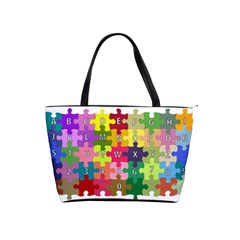 Puzzle Part Letters Abc Education Shoulder Handbags by Celenk