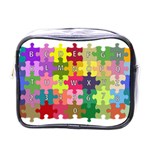 Puzzle Part Letters Abc Education Mini Toiletries Bags Front