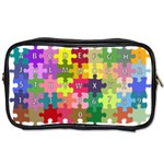 Puzzle Part Letters Abc Education Toiletries Bags 2-Side Front