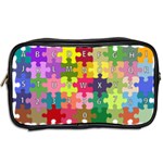 Puzzle Part Letters Abc Education Toiletries Bags 2-Side Back