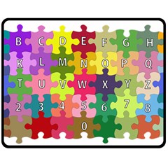 Puzzle Part Letters Abc Education Fleece Blanket (medium)  by Celenk