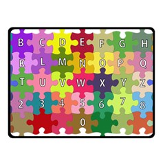 Puzzle Part Letters Abc Education Fleece Blanket (small) by Celenk