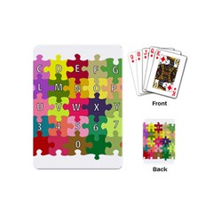 Puzzle Part Letters Abc Education Playing Cards (mini)  by Celenk