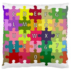 Puzzle Part Letters Abc Education Large Cushion Case (two Sides) by Celenk