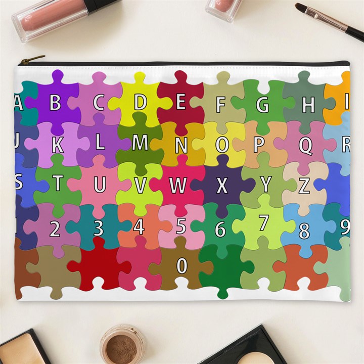 Puzzle Part Letters Abc Education Cosmetic Bag (XXXL) 