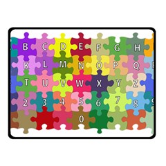 Puzzle Part Letters Abc Education Double Sided Fleece Blanket (small)  by Celenk