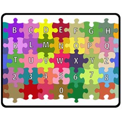 Puzzle Part Letters Abc Education Double Sided Fleece Blanket (Medium) 