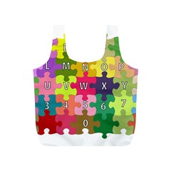 Puzzle Part Letters Abc Education Full Print Recycle Bags (S) 