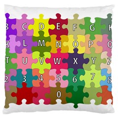 Puzzle Part Letters Abc Education Standard Flano Cushion Case (one Side) by Celenk