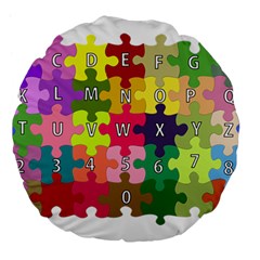 Puzzle Part Letters Abc Education Large 18  Premium Flano Round Cushions by Celenk