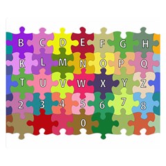 Puzzle Part Letters Abc Education Double Sided Flano Blanket (small)  by Celenk