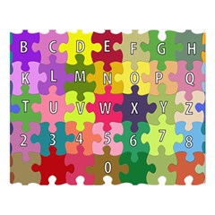 Puzzle Part Letters Abc Education Double Sided Flano Blanket (large)  by Celenk