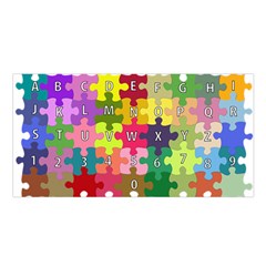 Puzzle Part Letters Abc Education Satin Shawl by Celenk