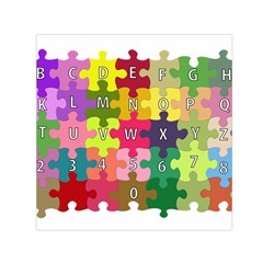 Puzzle Part Letters Abc Education Small Satin Scarf (square) by Celenk