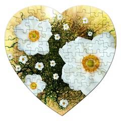 Summer Anemone Sylvestris Jigsaw Puzzle (heart) by Celenk