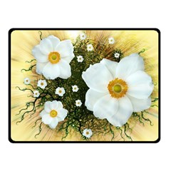 Summer Anemone Sylvestris Double Sided Fleece Blanket (small)  by Celenk