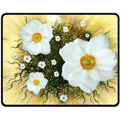 Summer Anemone Sylvestris Double Sided Fleece Blanket (medium)  by Celenk