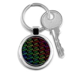 Thank You Font Colorful Word Color Key Chains (round)  by Celenk