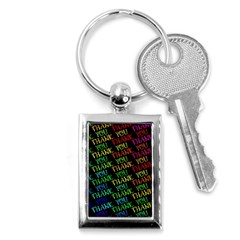 Thank You Font Colorful Word Color Key Chains (rectangle)  by Celenk