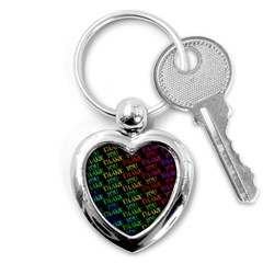 Thank You Font Colorful Word Color Key Chains (heart)  by Celenk