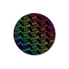 Thank You Font Colorful Word Color Magnet 3  (round) by Celenk