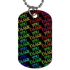 Thank You Font Colorful Word Color Dog Tag (one Side) by Celenk