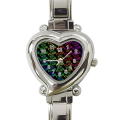 Thank You Font Colorful Word Color Heart Italian Charm Watch by Celenk