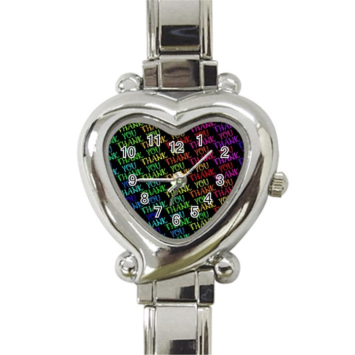 Thank You Font Colorful Word Color Heart Italian Charm Watch