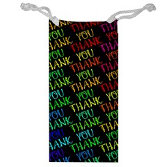 Thank You Font Colorful Word Color Jewelry Bag by Celenk