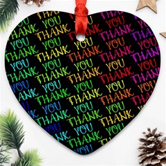 Thank You Font Colorful Word Color Heart Ornament (two Sides) by Celenk