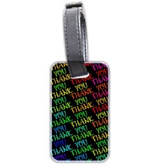 Thank You Font Colorful Word Color Luggage Tags (two Sides) by Celenk