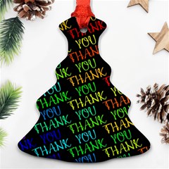 Thank You Font Colorful Word Color Christmas Tree Ornament (two Sides) by Celenk