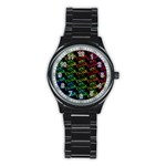 Thank You Font Colorful Word Color Stainless Steel Round Watch Front