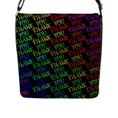 Thank You Font Colorful Word Color Flap Messenger Bag (l)  by Celenk